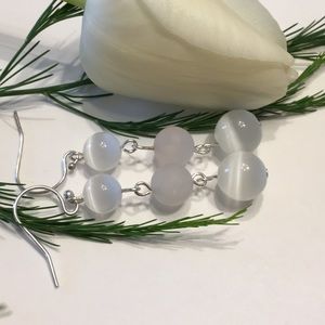 🆕Cat's eye and Rose Quartz stone earrings.